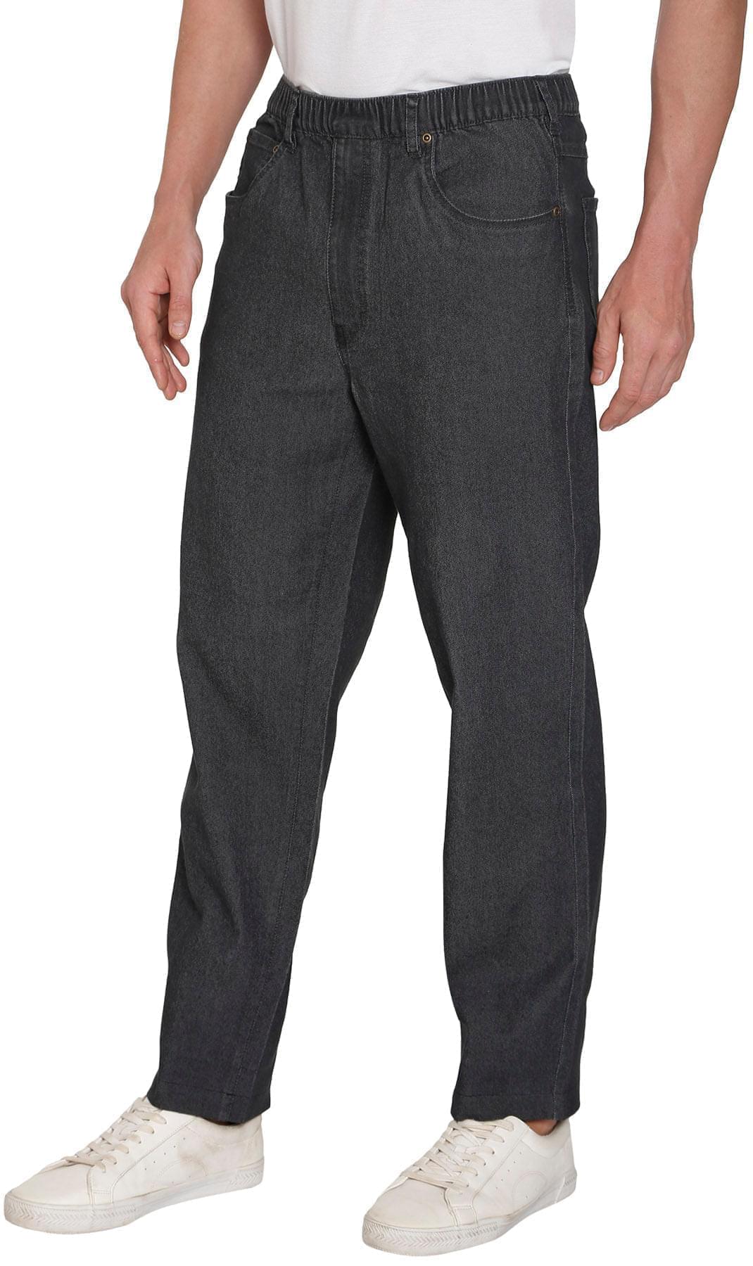 Men’s Lightweight Casual Elastic Waist Pull-On Jeans – Denim & Twill Pants with Easy Fit