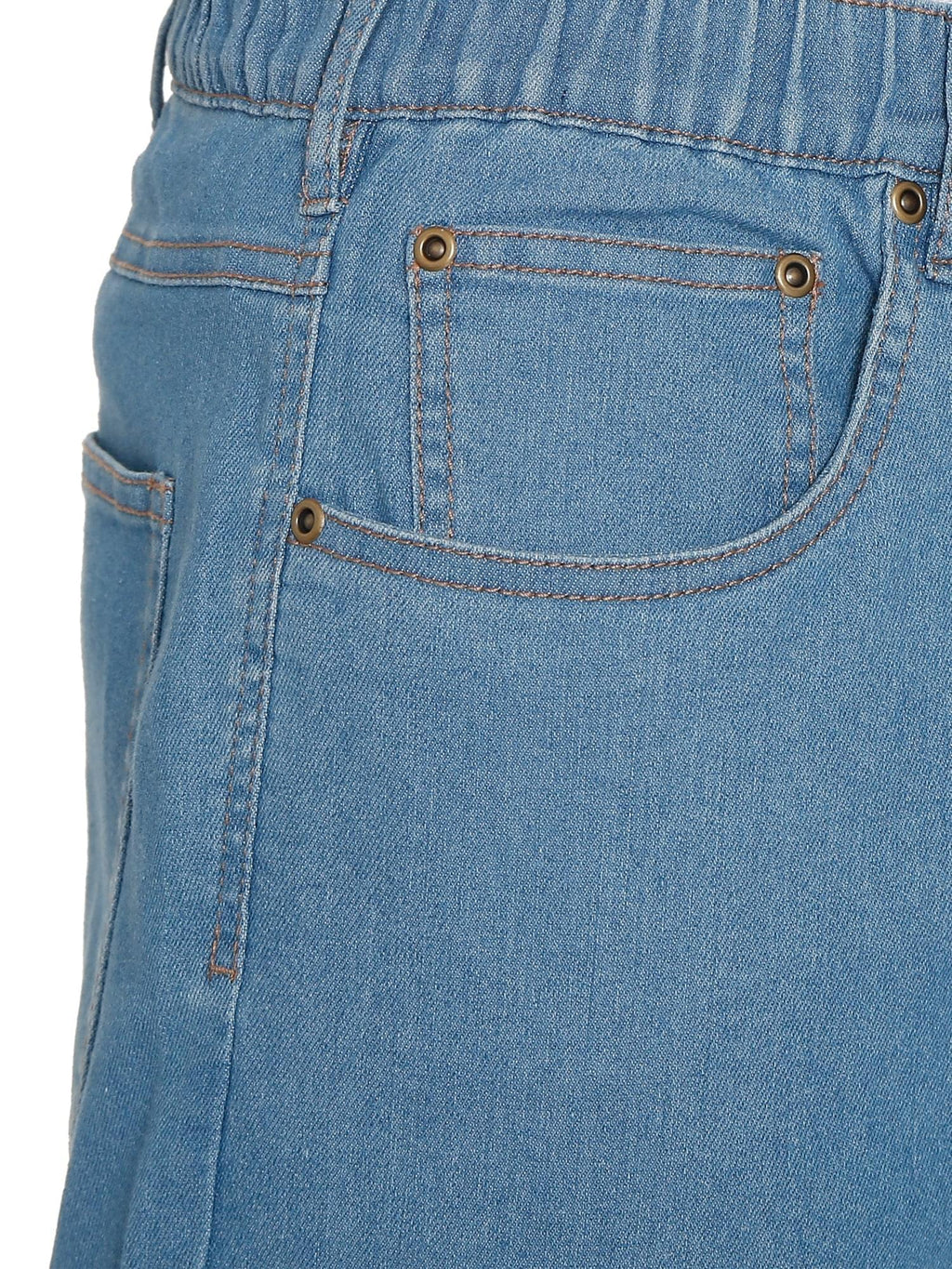 Men’s Lightweight Casual Elastic Waist Pull-On Jeans – Denim & Twill Pants with Easy Fit