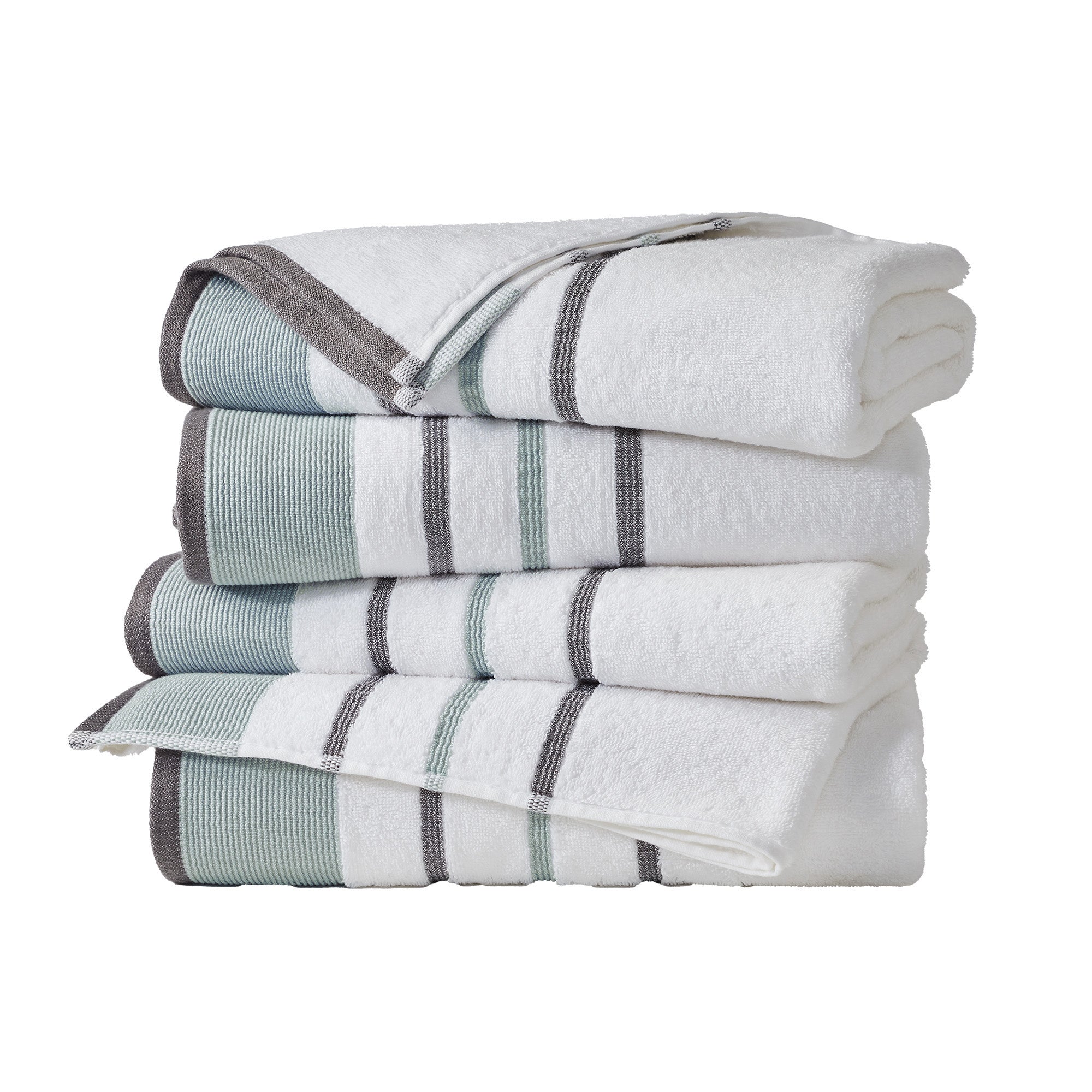 Decorative Cotton Stripe Bath Towel Set - Noelle Collection