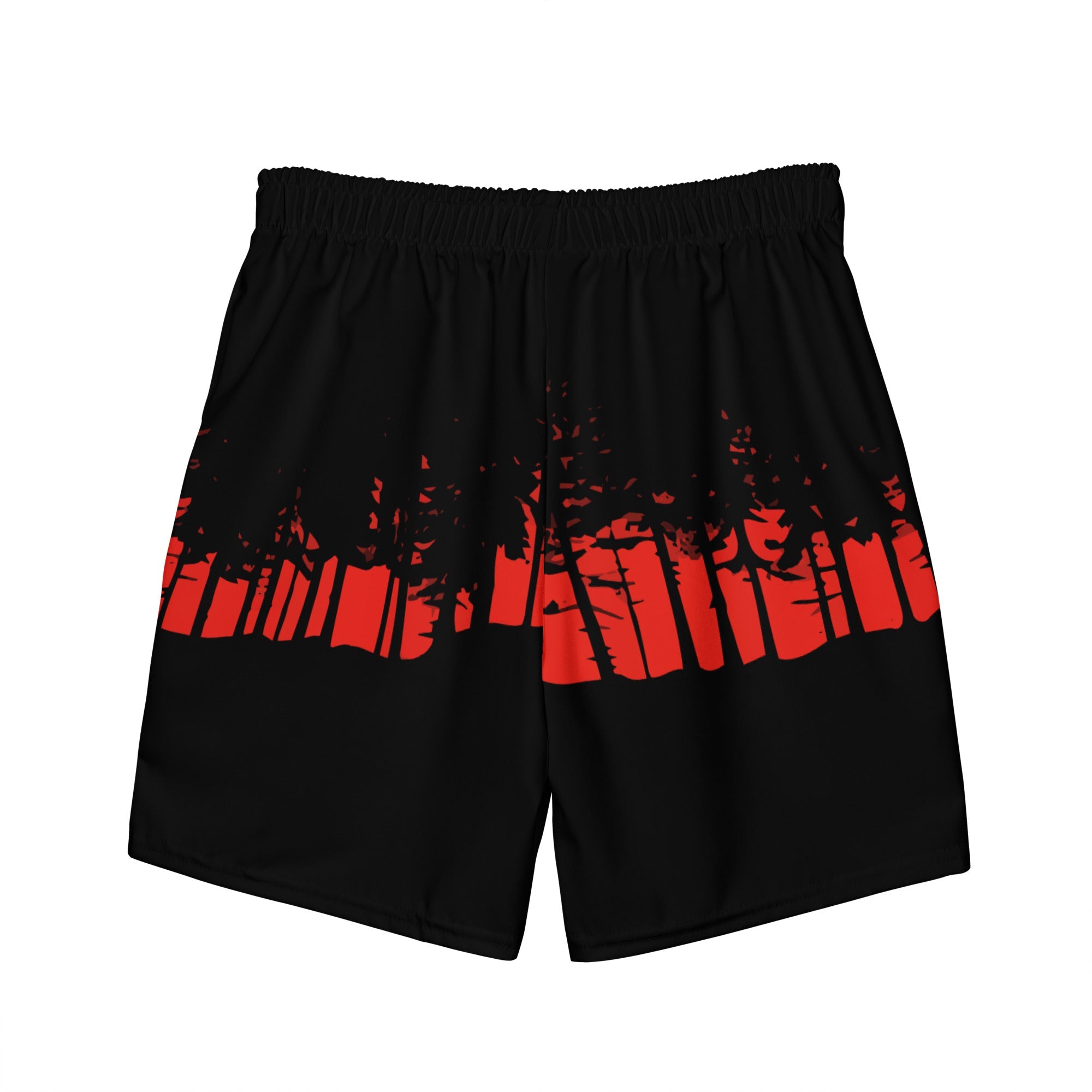 Forest Red Line Men's Swim Trunks
