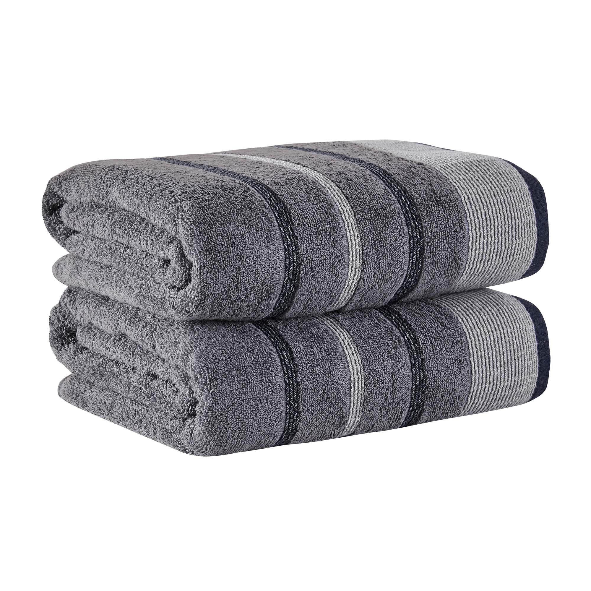 Decorative Cotton Stripe Bath Towel Set - Noelle Collection