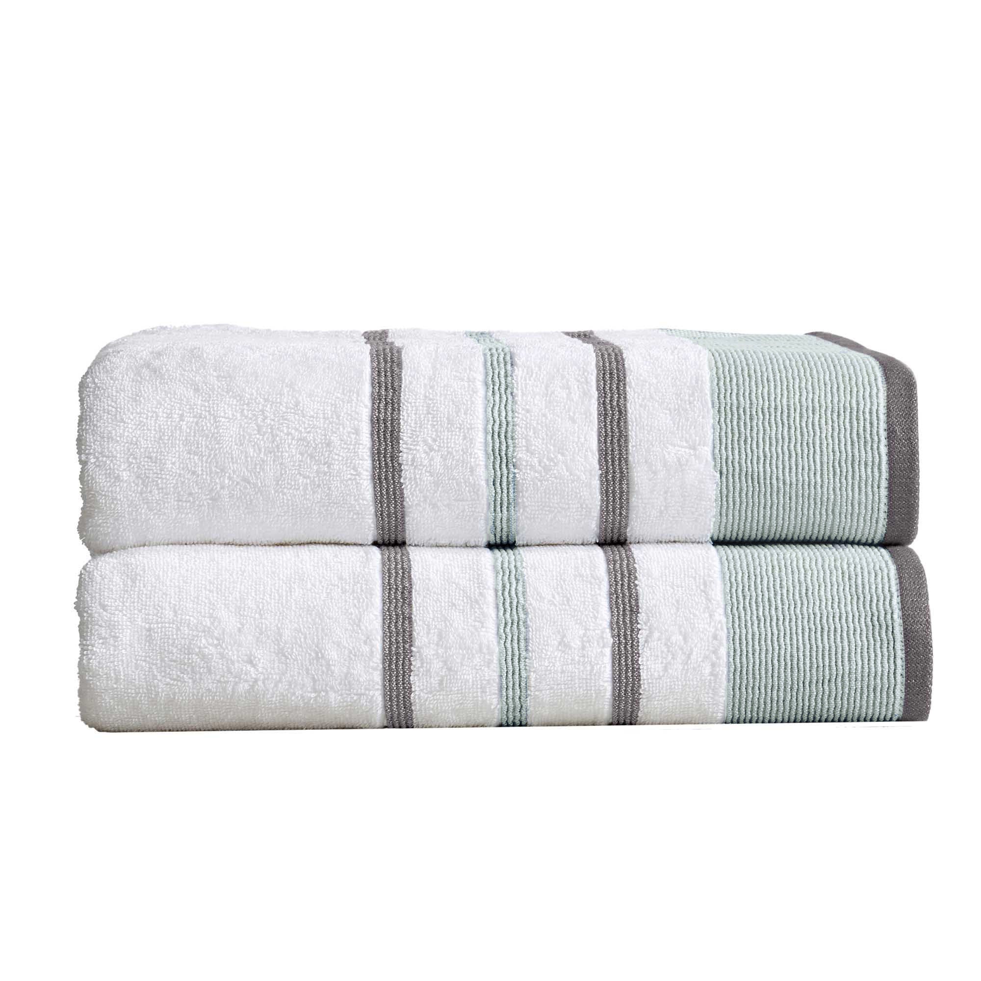 Decorative Cotton Stripe Bath Towel Set - Noelle Collection