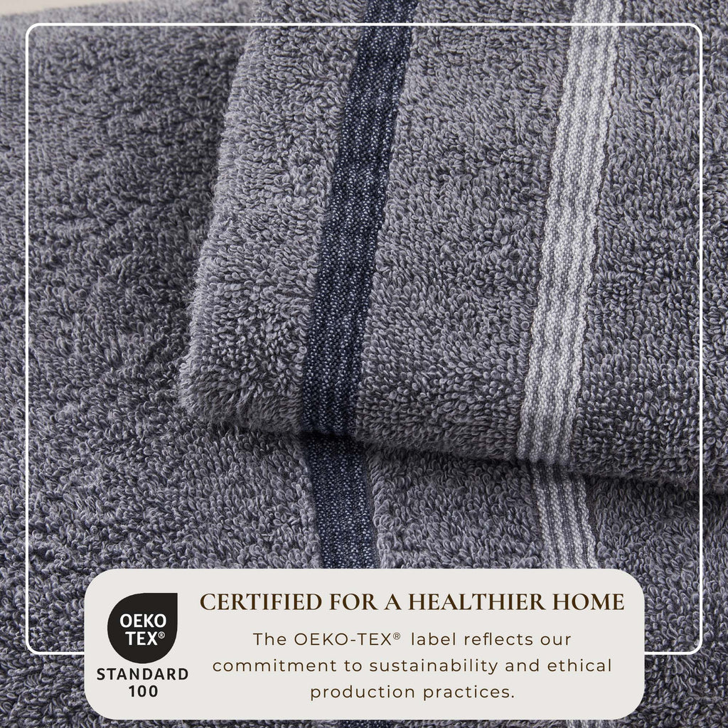 Decorative Cotton Stripe Bath Towel Set - Noelle Collection