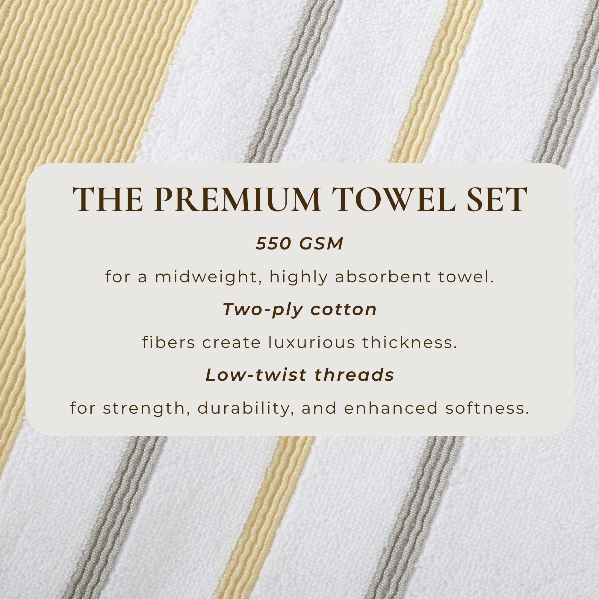 Decorative Cotton Stripe Bath Towel Set - Noelle Collection