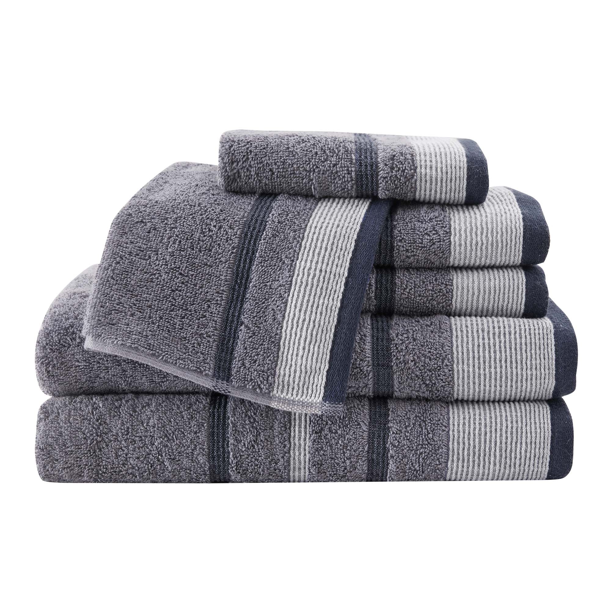 Decorative Cotton Stripe Bath Towel Set - Noelle Collection