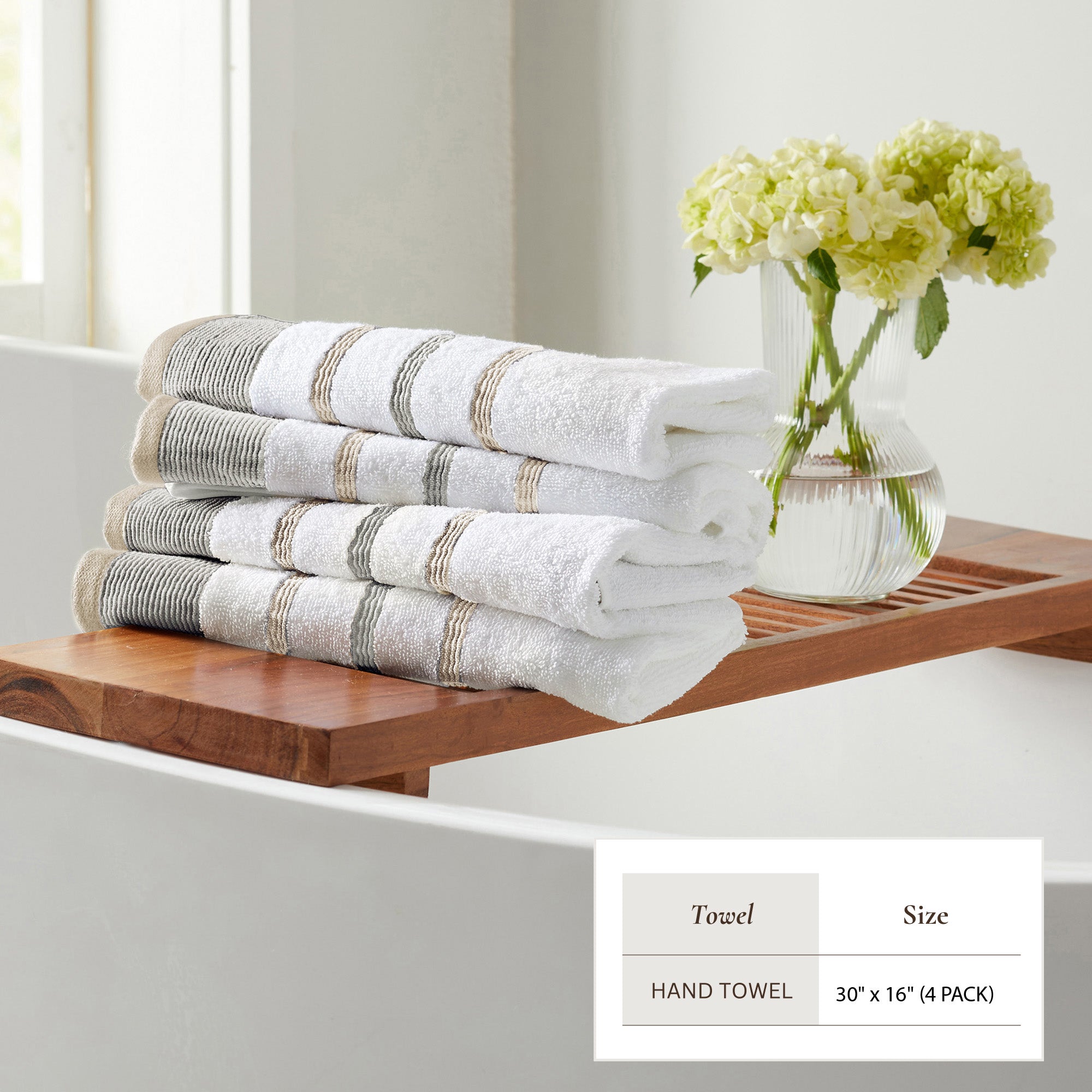 Decorative Cotton Stripe Bath Towel Set - Noelle Collection