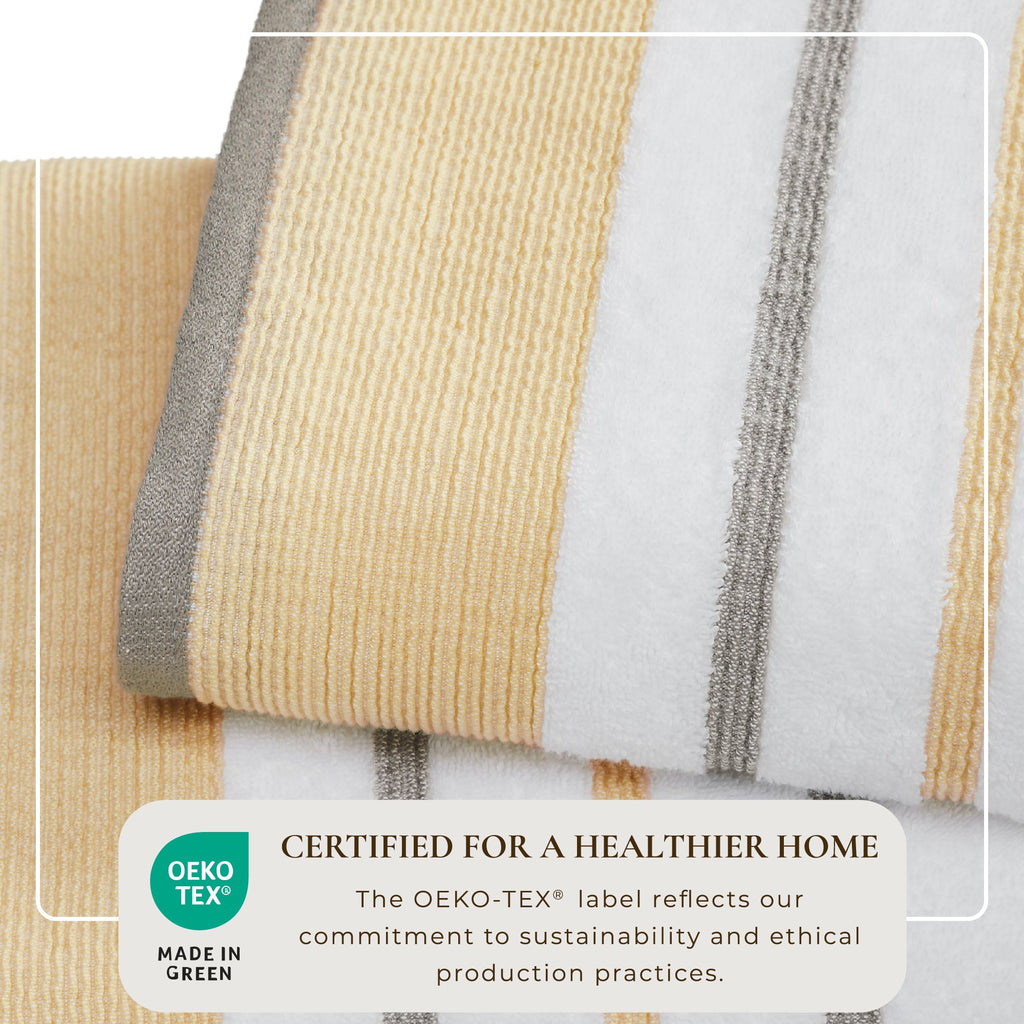 Decorative Cotton Stripe Bath Towel Set - Noelle Collection