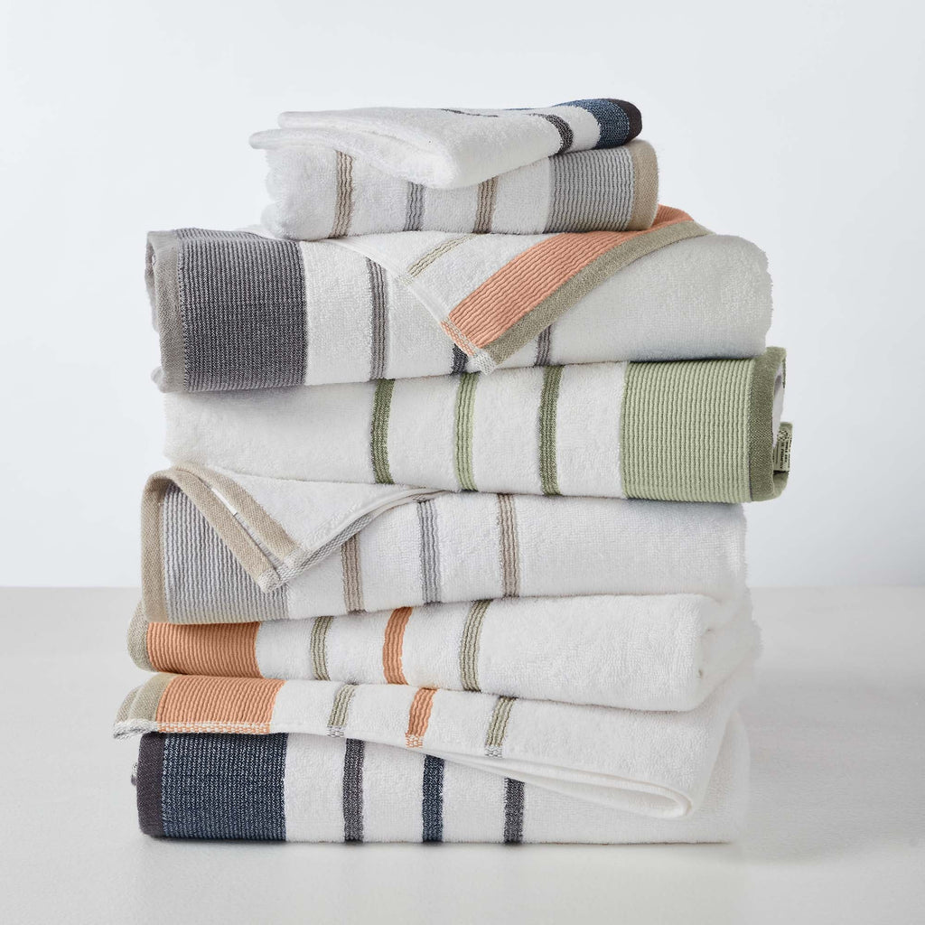 Decorative Cotton Stripe Bath Towel Set - Noelle Collection
