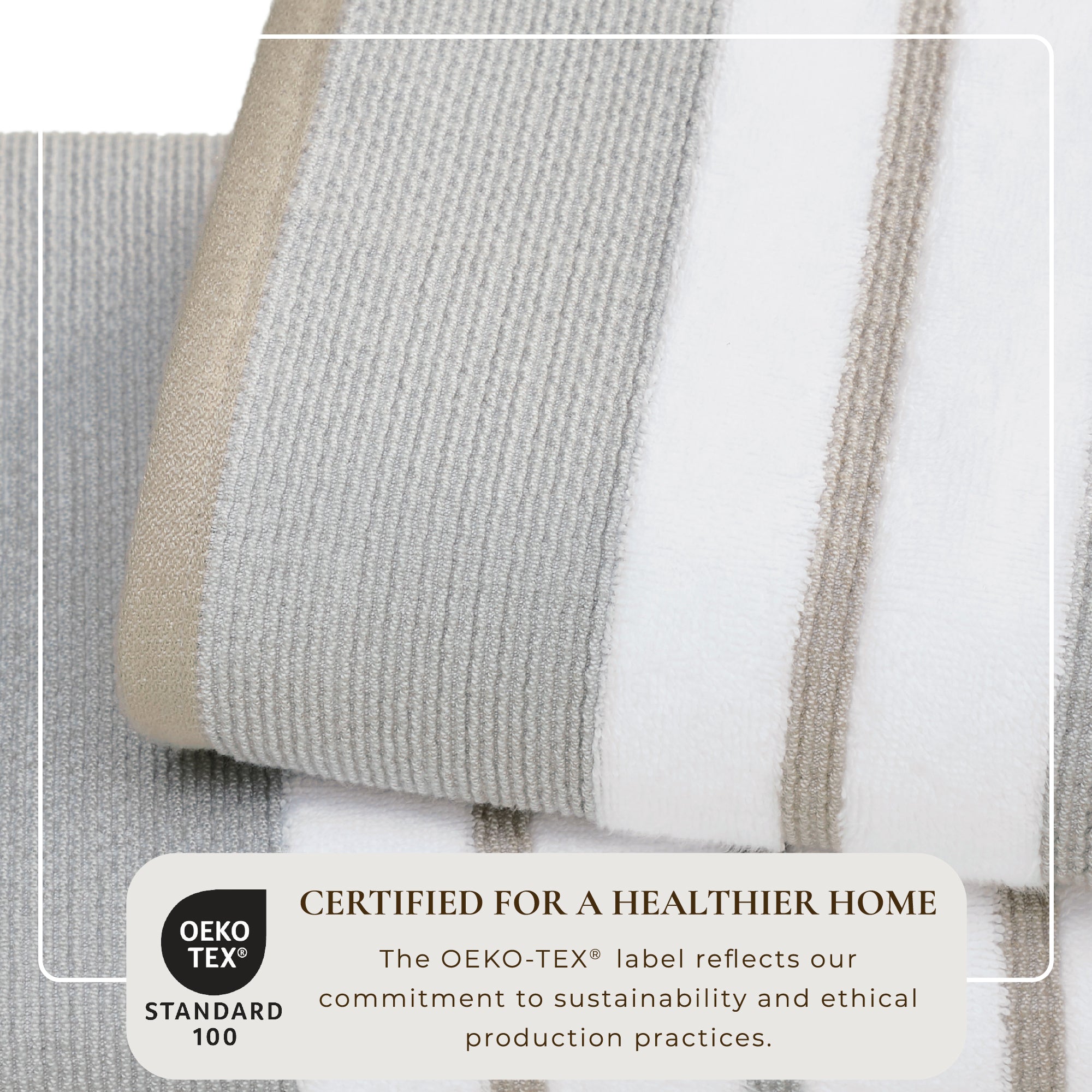 Decorative Cotton Stripe Bath Towel Set - Noelle Collection