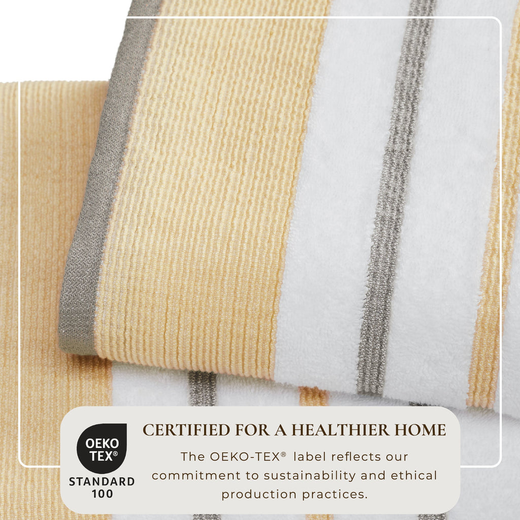 Decorative Cotton Stripe Bath Towel Set - Noelle Collection