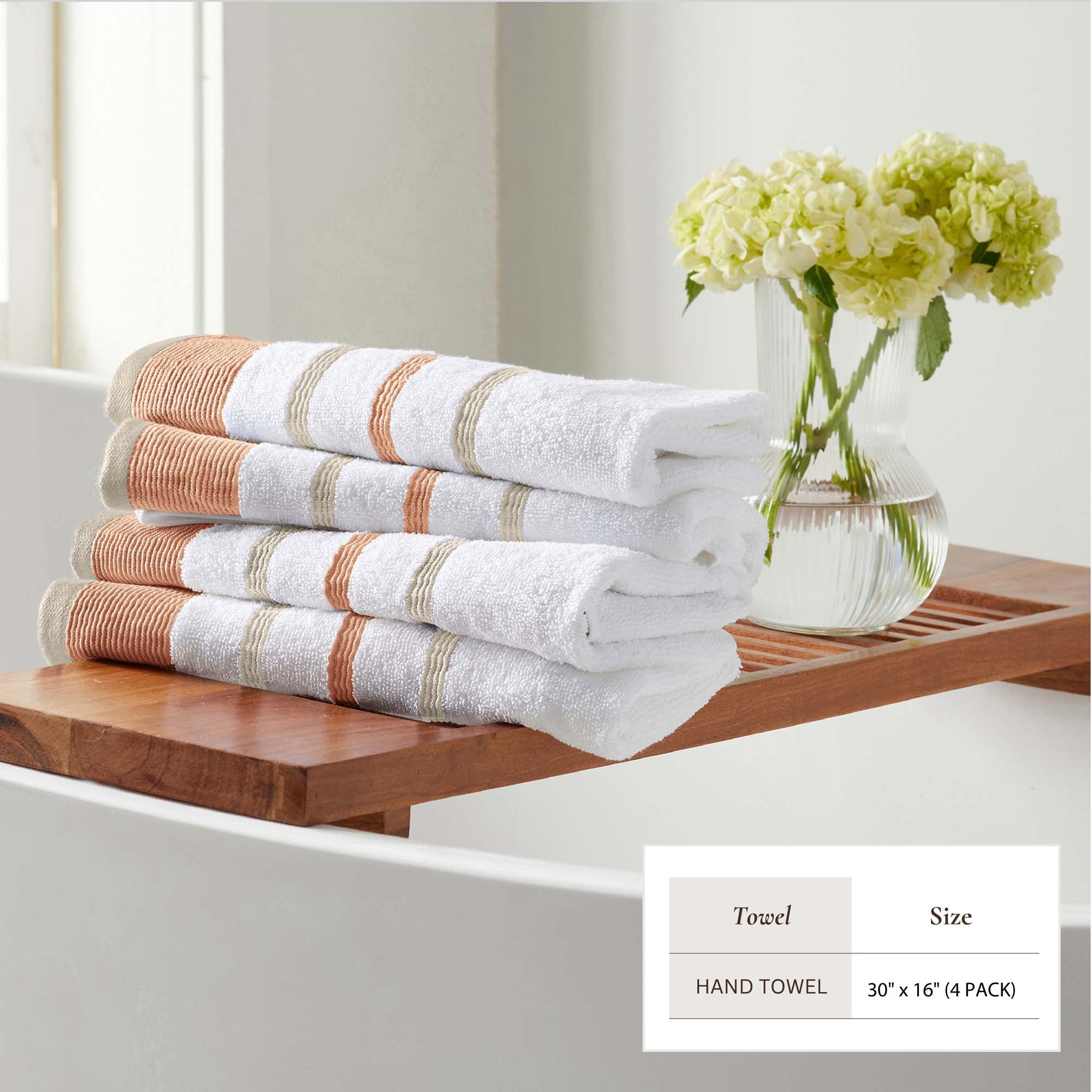 Decorative Cotton Stripe Bath Towel Set - Noelle Collection