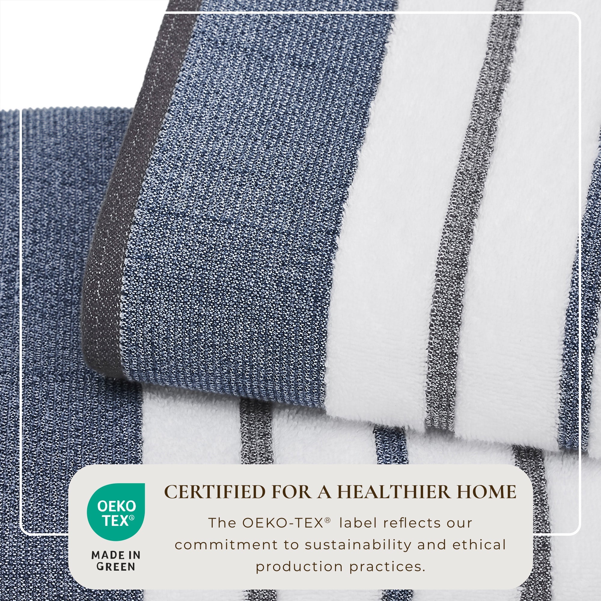 Decorative Cotton Stripe Bath Towel Set - Noelle Collection