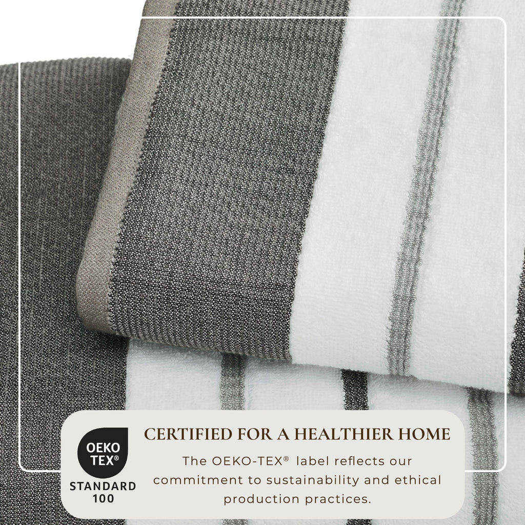 Decorative Cotton Stripe Bath Towel Set - Noelle Collection