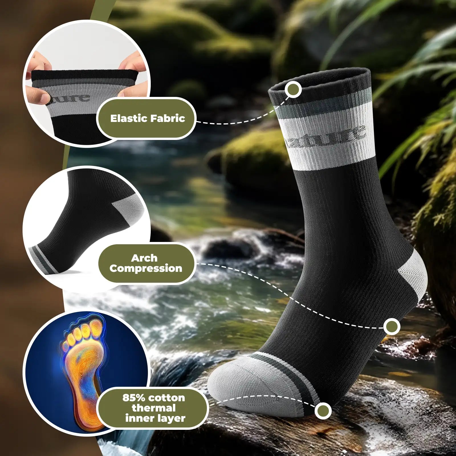Four-Season Waterproof Socks Breathable for Outdoor Sports