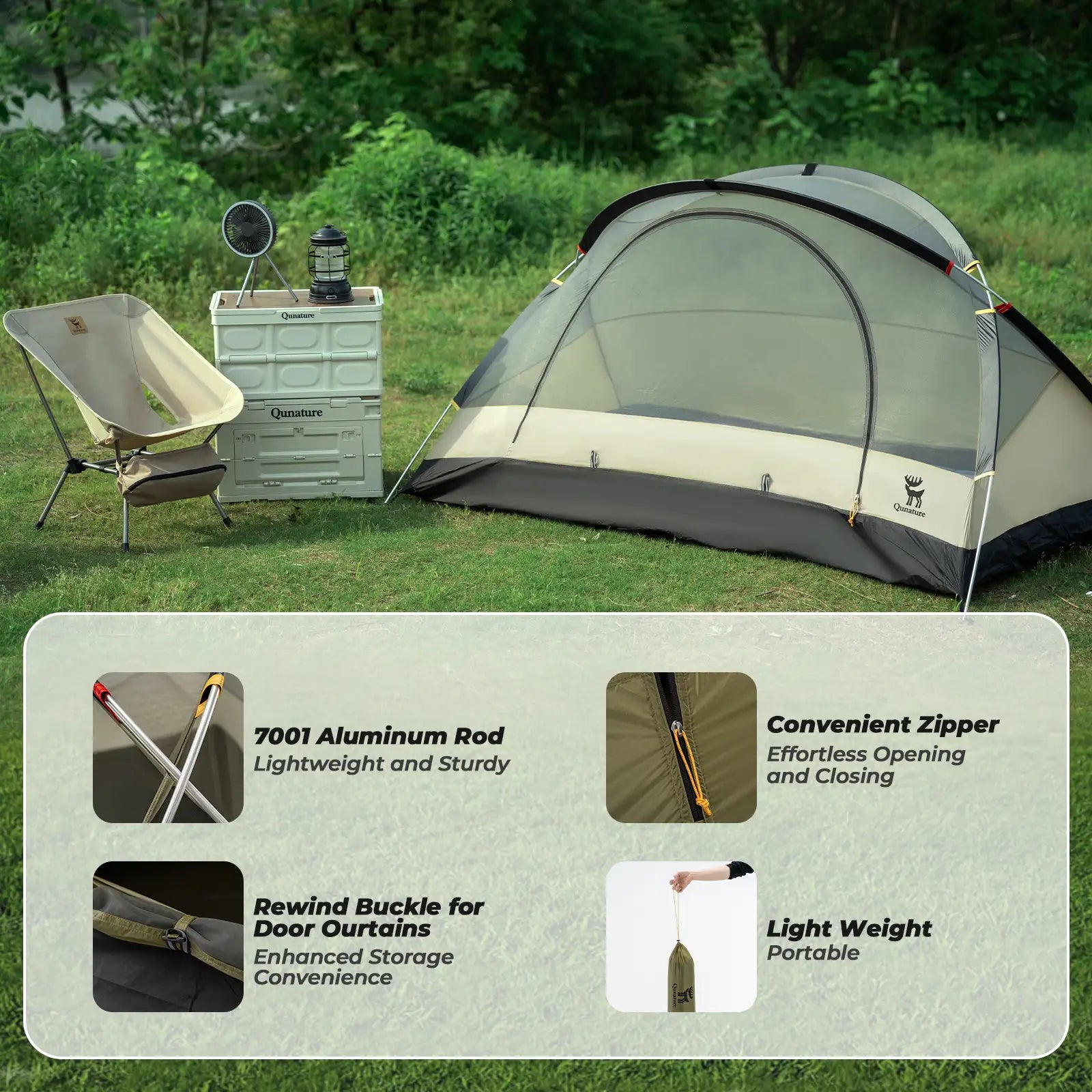 Lightweight Rainproof Tent with Aluminum Rods Easy Setup for Camping