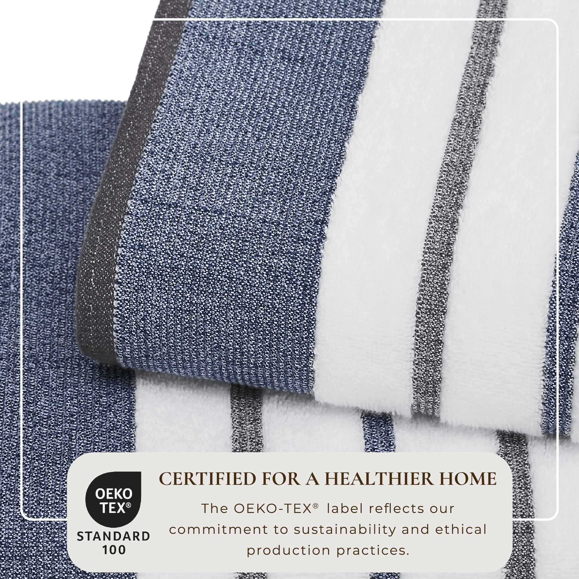 Decorative Cotton Stripe Bath Towel Set - Noelle Collection