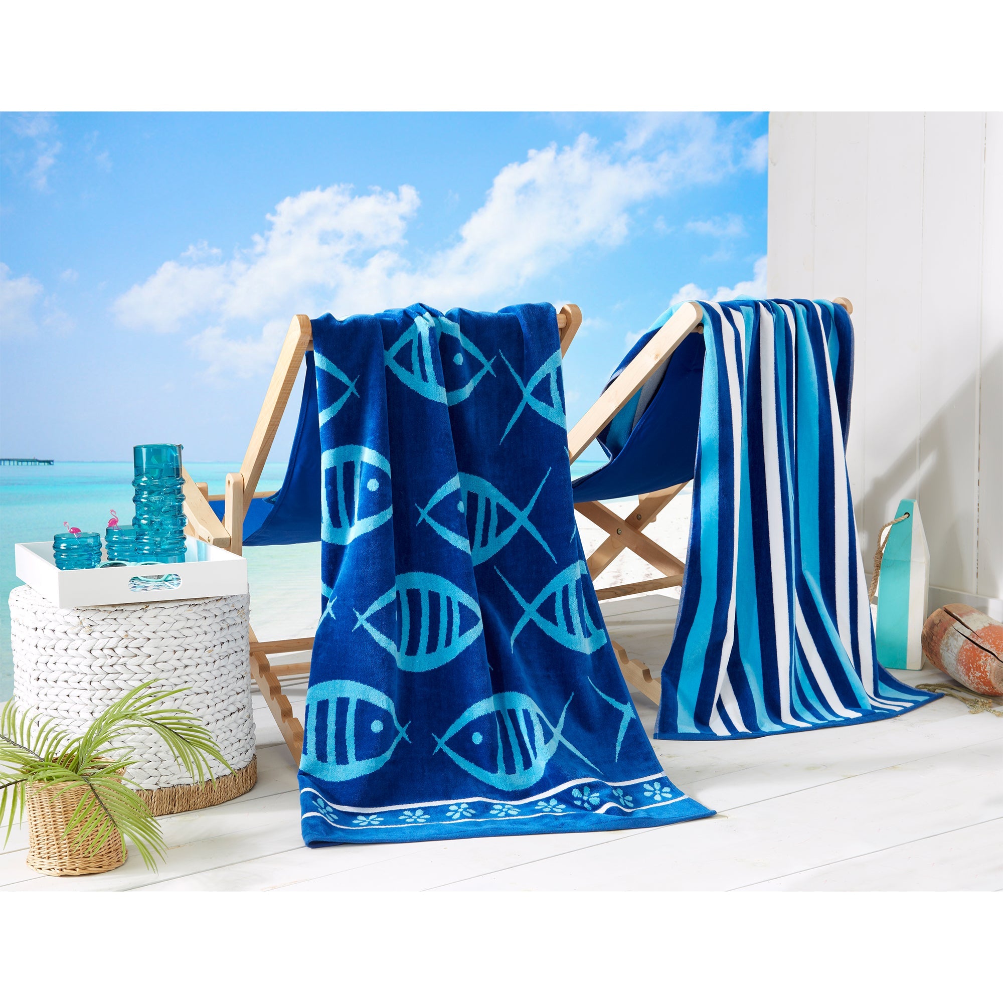 Cotton Velour Beach Towel - Maui Collection