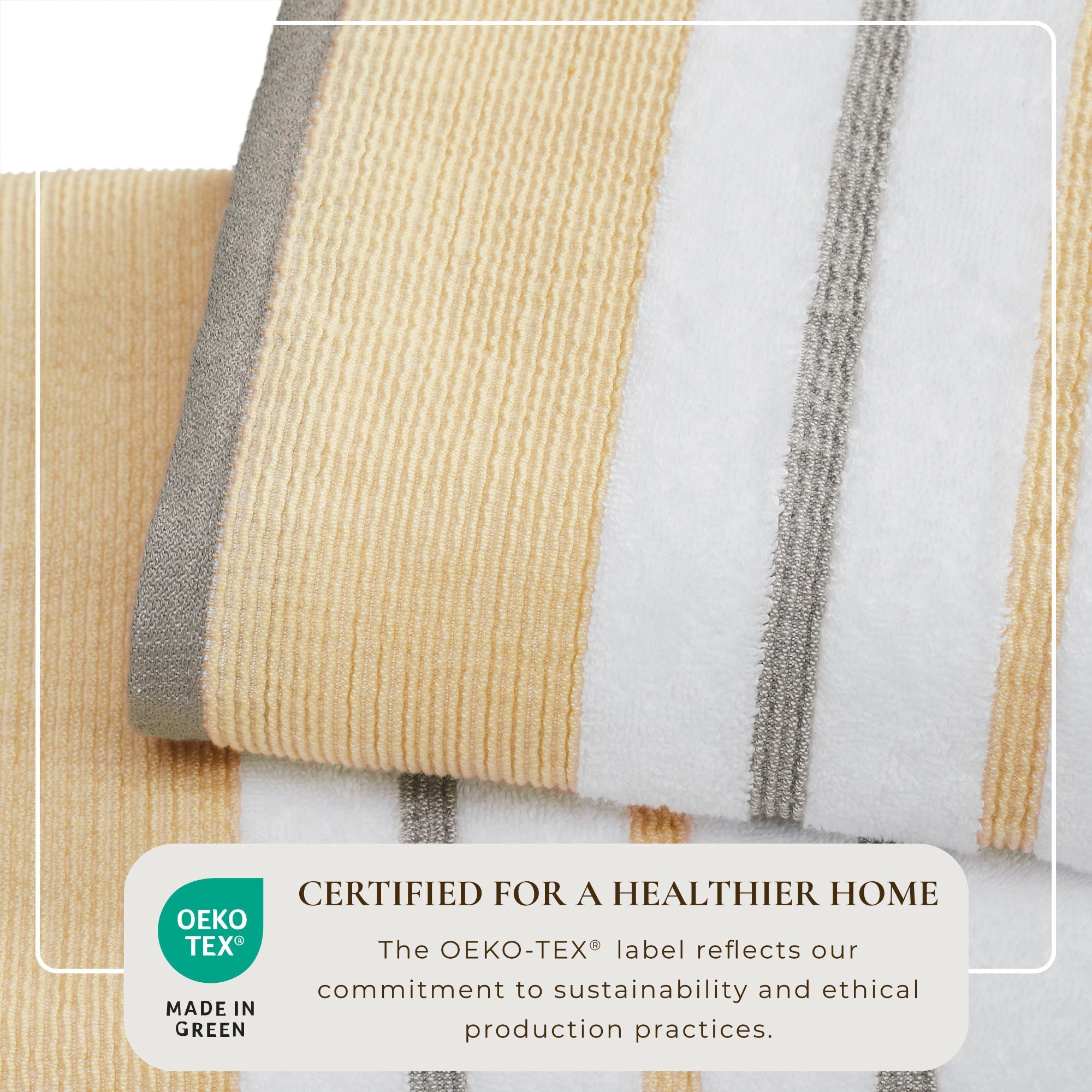 Decorative Cotton Stripe Bath Towel Set - Noelle Collection