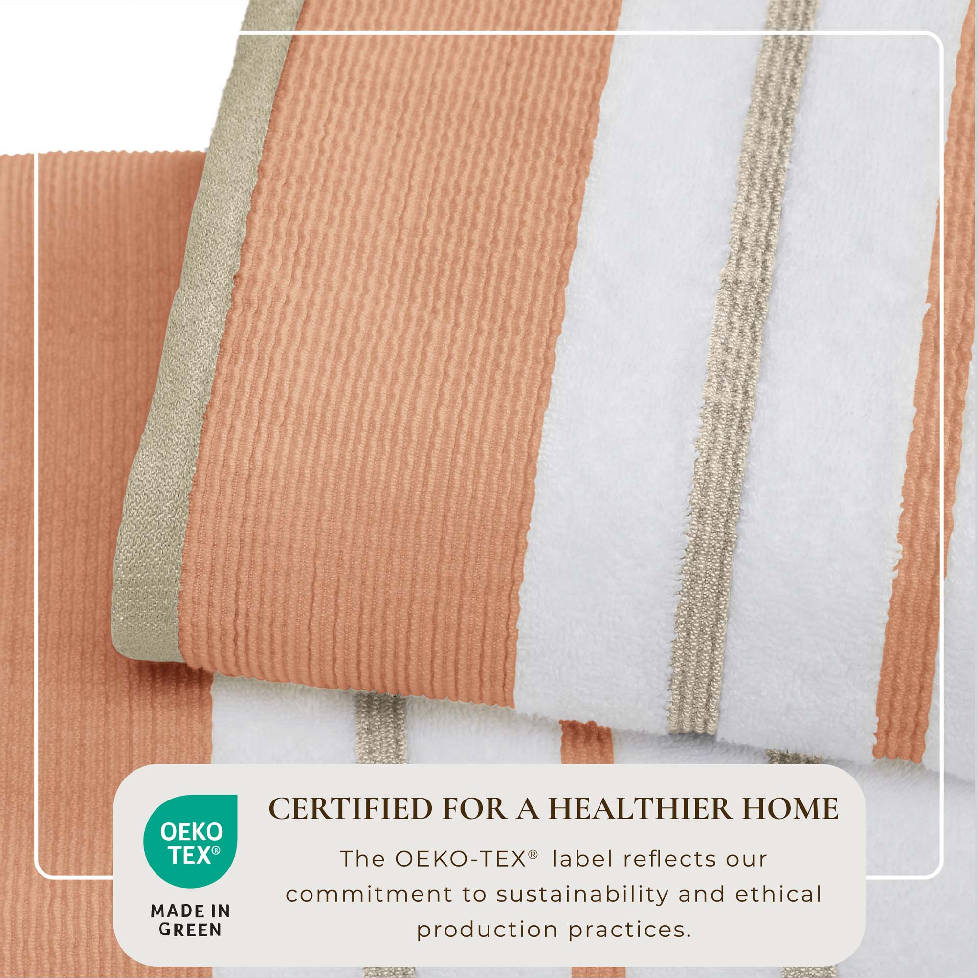 Decorative Cotton Stripe Bath Towel Set - Noelle Collection