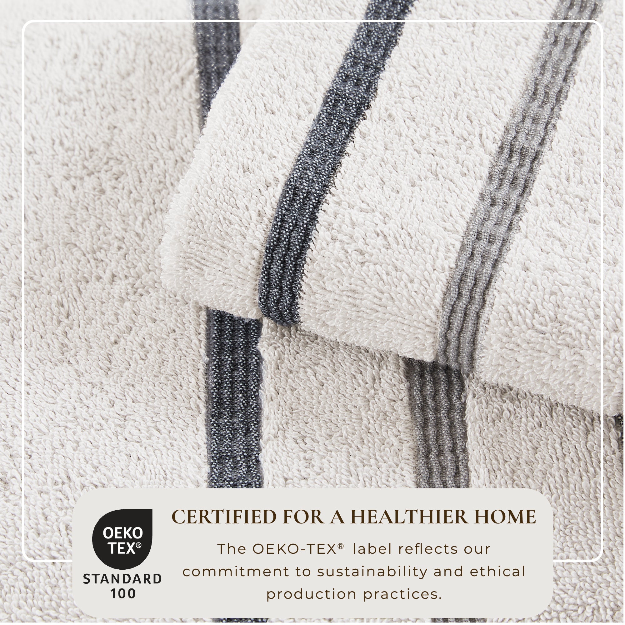 Decorative Cotton Stripe Bath Towel Set - Noelle Collection