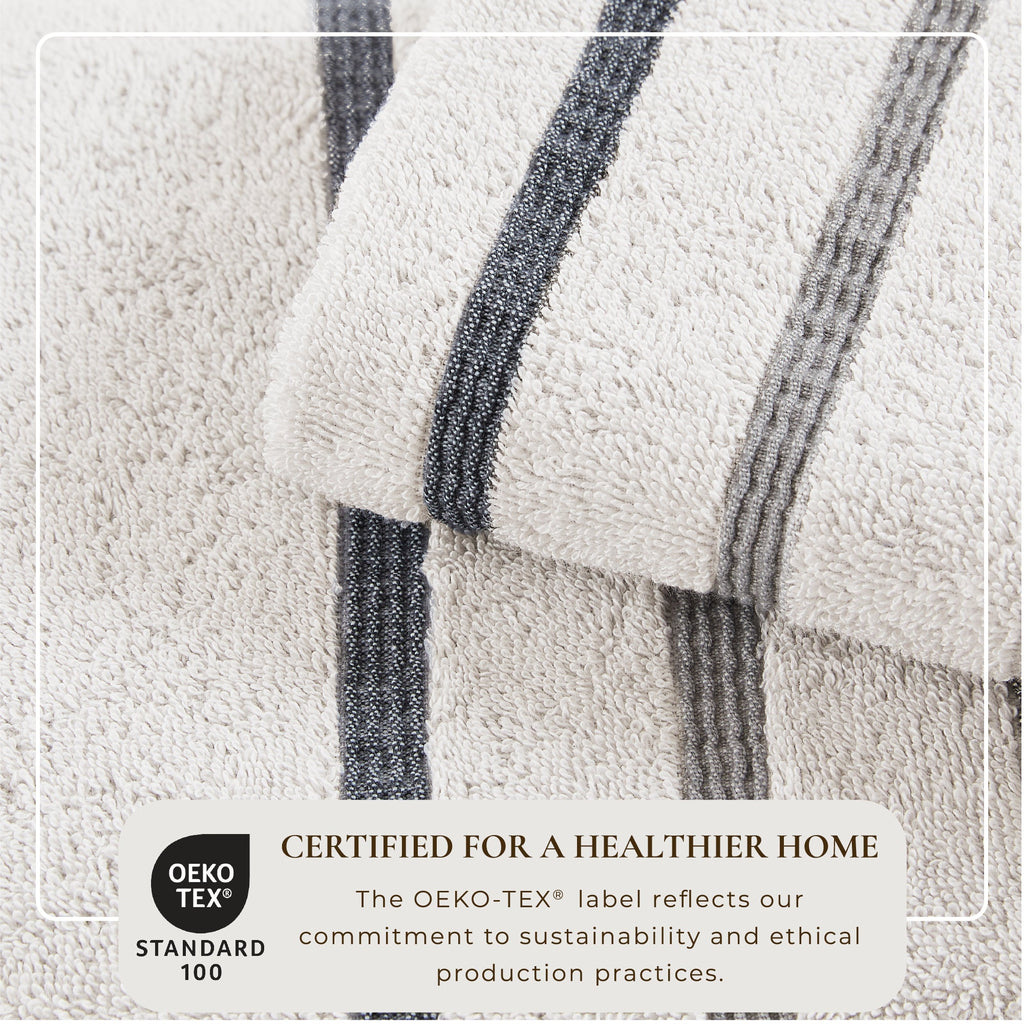 Decorative Cotton Stripe Bath Towel Set - Noelle Collection
