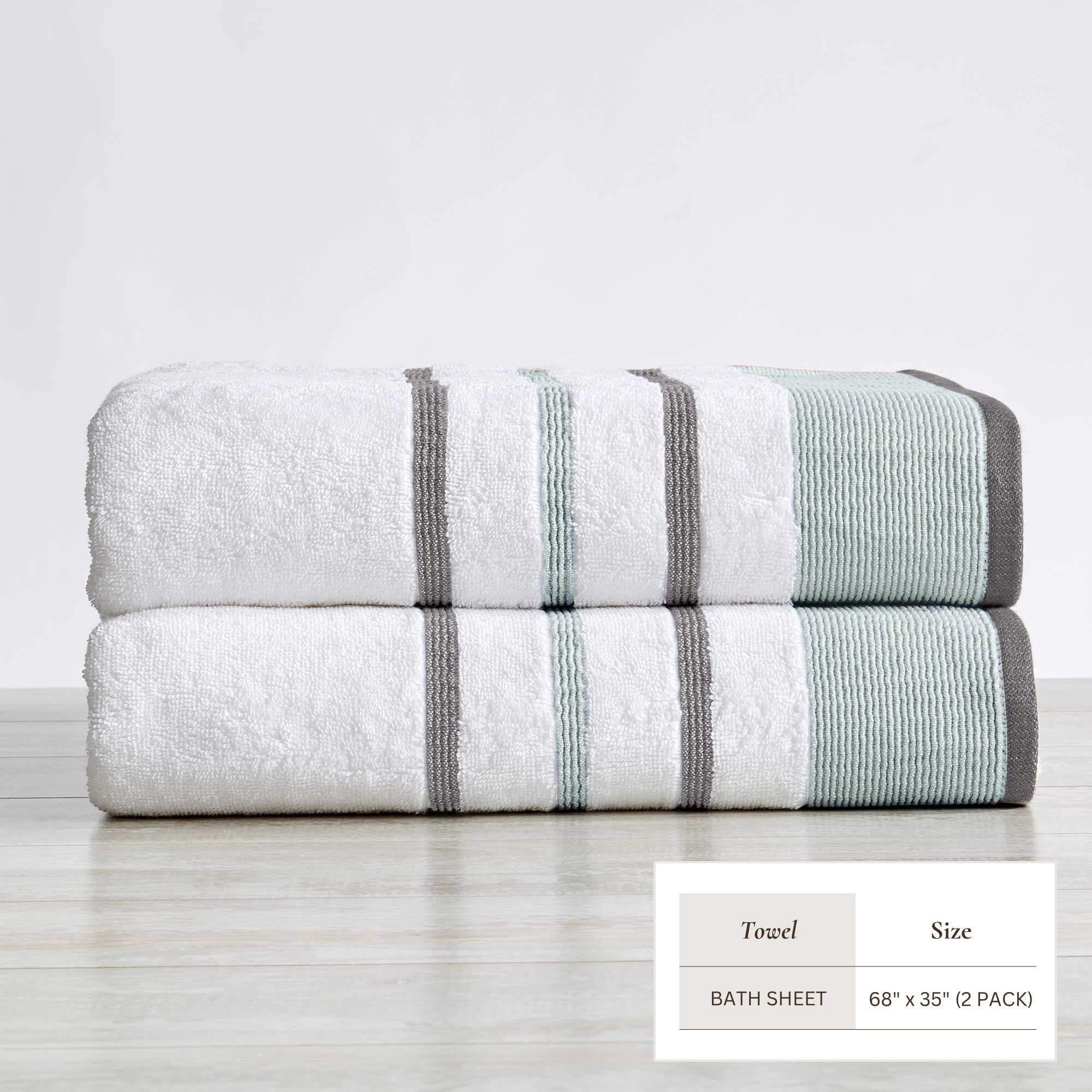 Decorative Cotton Stripe Bath Towel Set - Noelle Collection