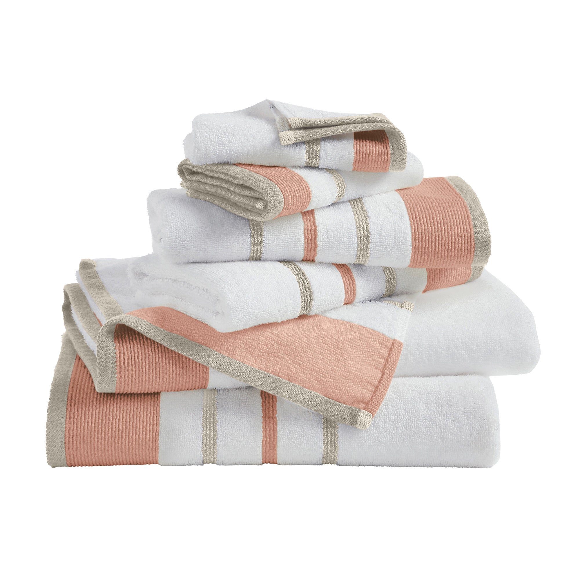 Decorative Cotton Stripe Bath Towel Set - Noelle Collection