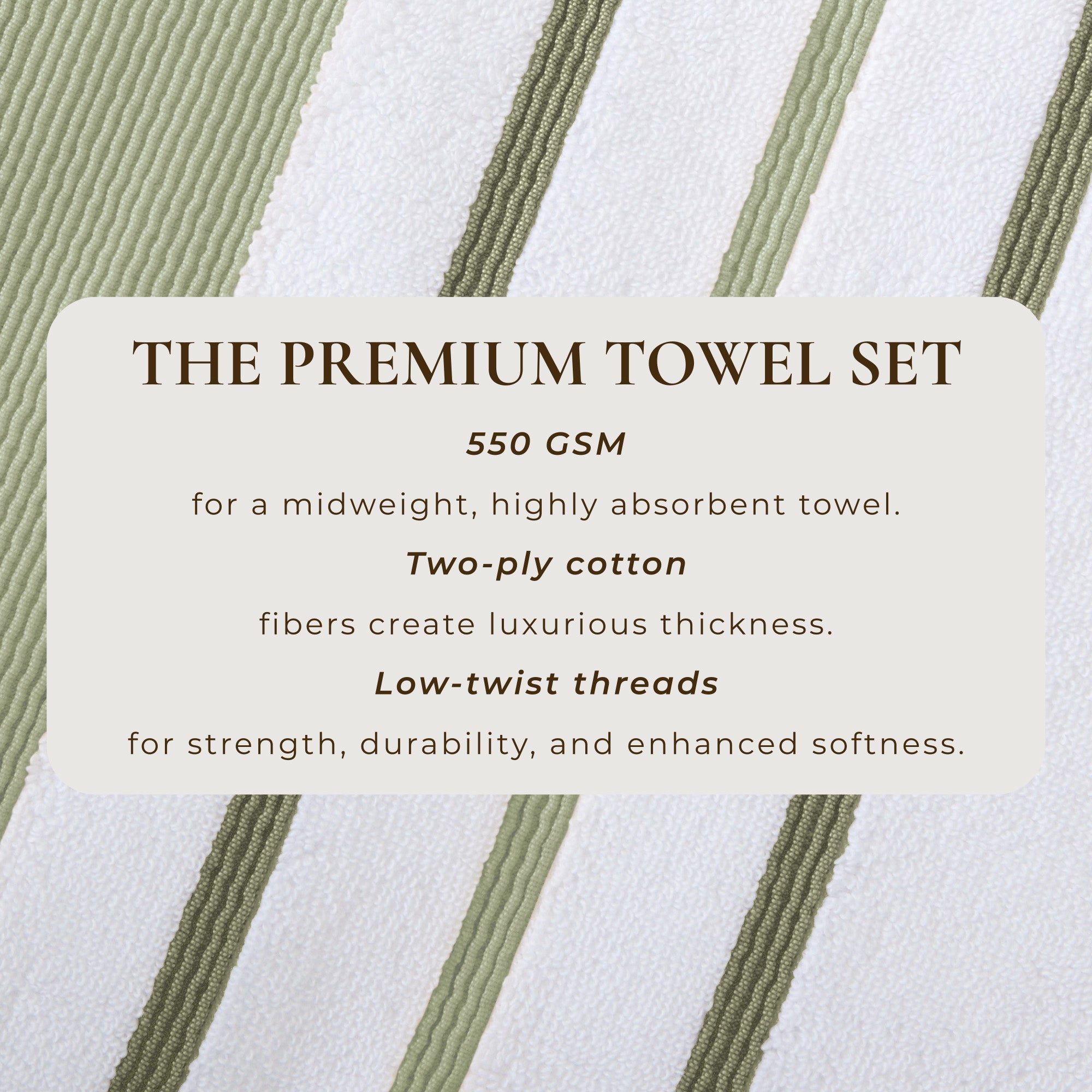 Decorative Cotton Stripe Bath Towel Set - Noelle Collection