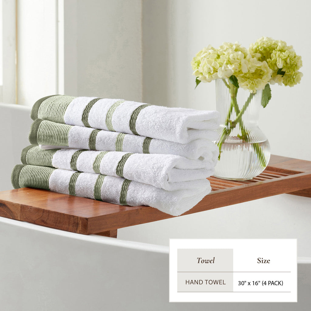 Decorative Cotton Stripe Bath Towel Set - Noelle Collection